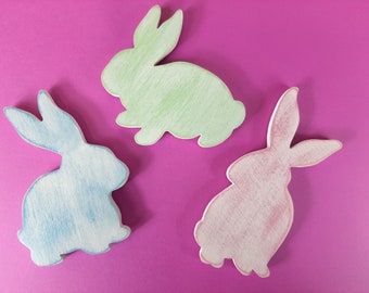 Easter Bunny Magnets Kitchen Gift Springtime Magnet Set Office Locker Cute Rabbits