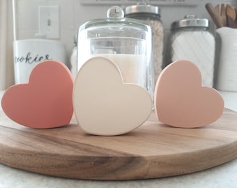 Chunky Wood Hearts  Choice of Colors  Valentines Shelf Decor  Valentines Gift  Tiered Tray Hearts  Farmhouse Hearts  Distressed Wood Hearts