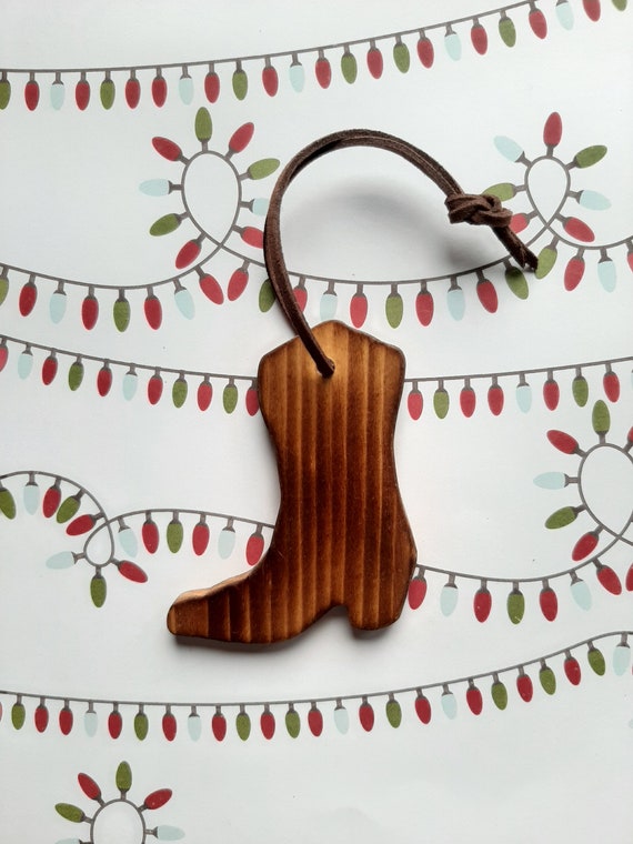 Christmas Western Home Bear Boot Cowboy Hat Decor Country Tree Wreath Ornament