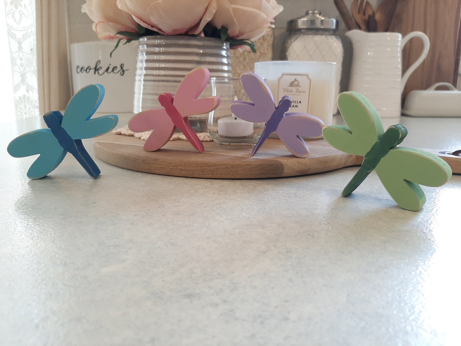 Small Chunky Wood Dragonflies Wood Dragonflies Summer Decor Etsy