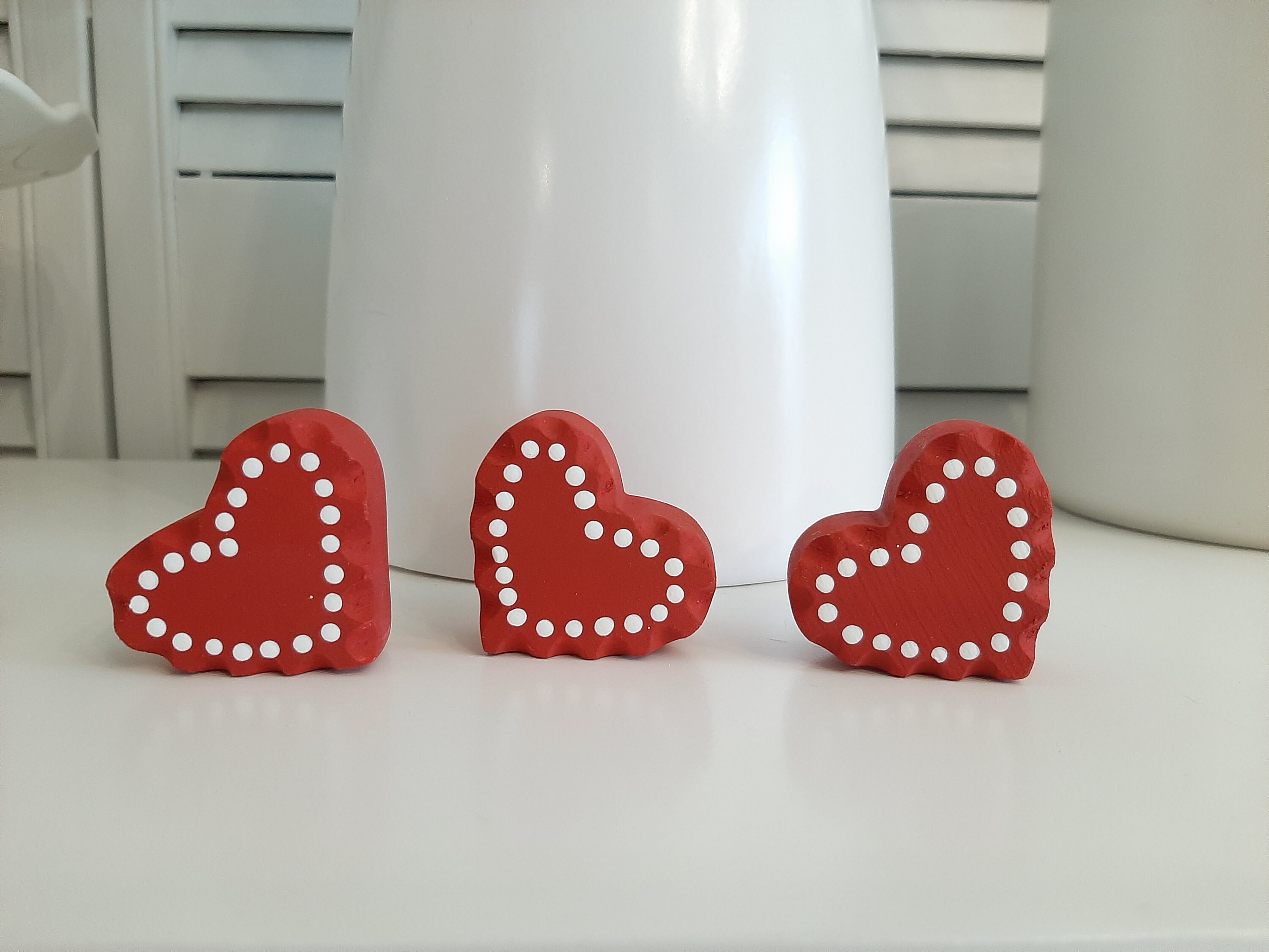 Set de 3 Tiny Pretty Wood Valentine's Hearts Valentines | Etsy