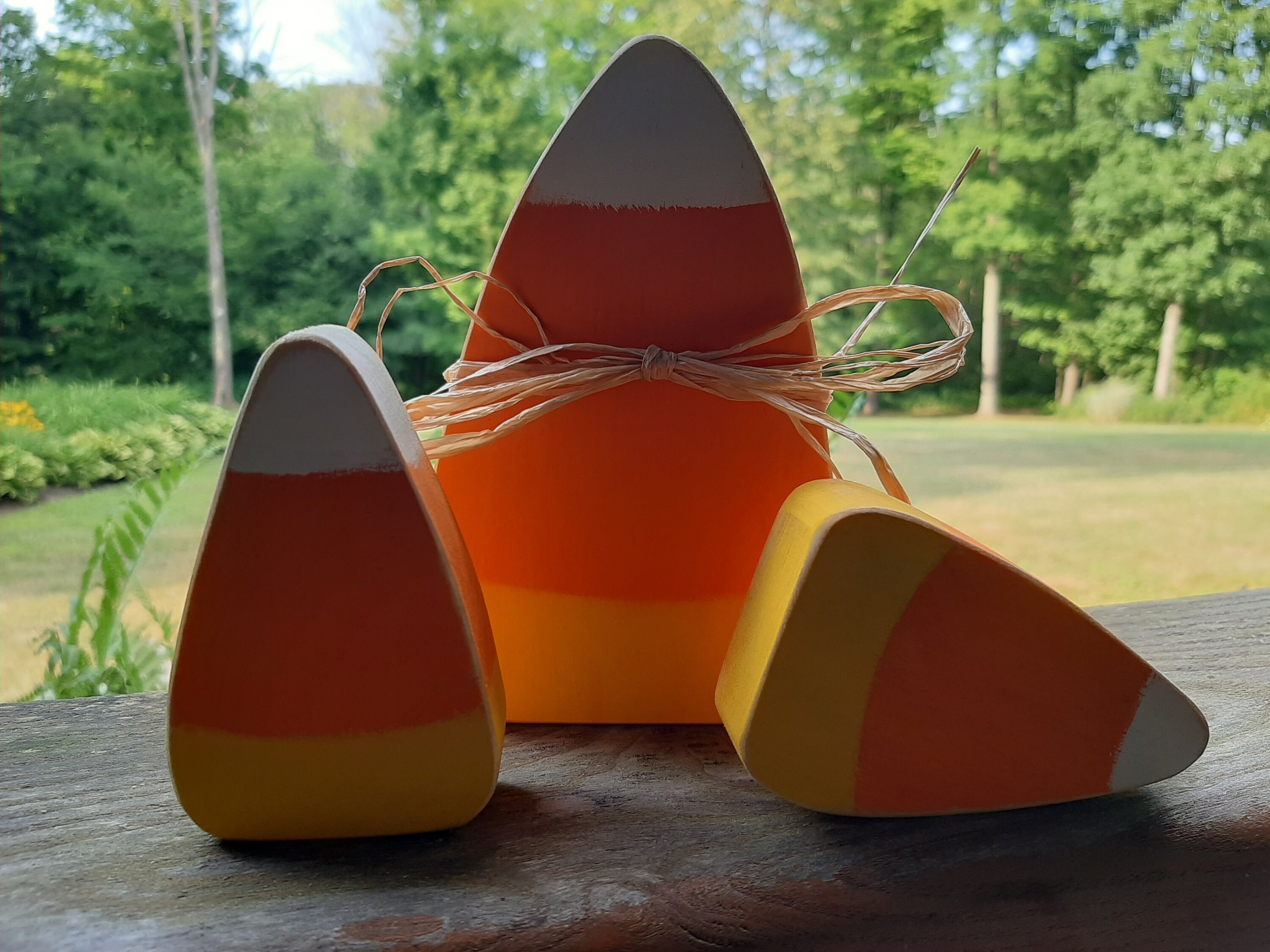 Set of 3 Large Wood Candy Corns Chunky Wood Candy Corn Etsy