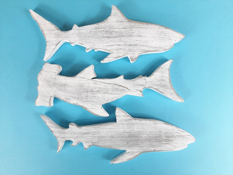 Shark Set of 3 Large Shark Hammerhead Etsy