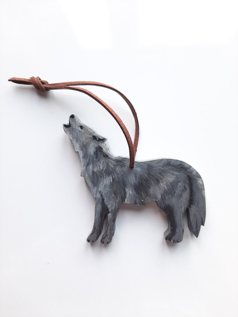Wolf Ornament Wood Wolf Ornament Wolf Christmas Ornament Etsy