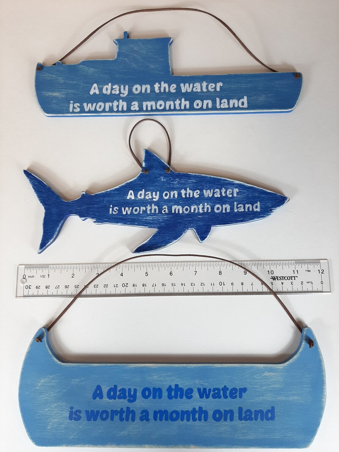 Canoe Wall Hanging Hand Painted Wood Canoe Decor Fisherman Etsy