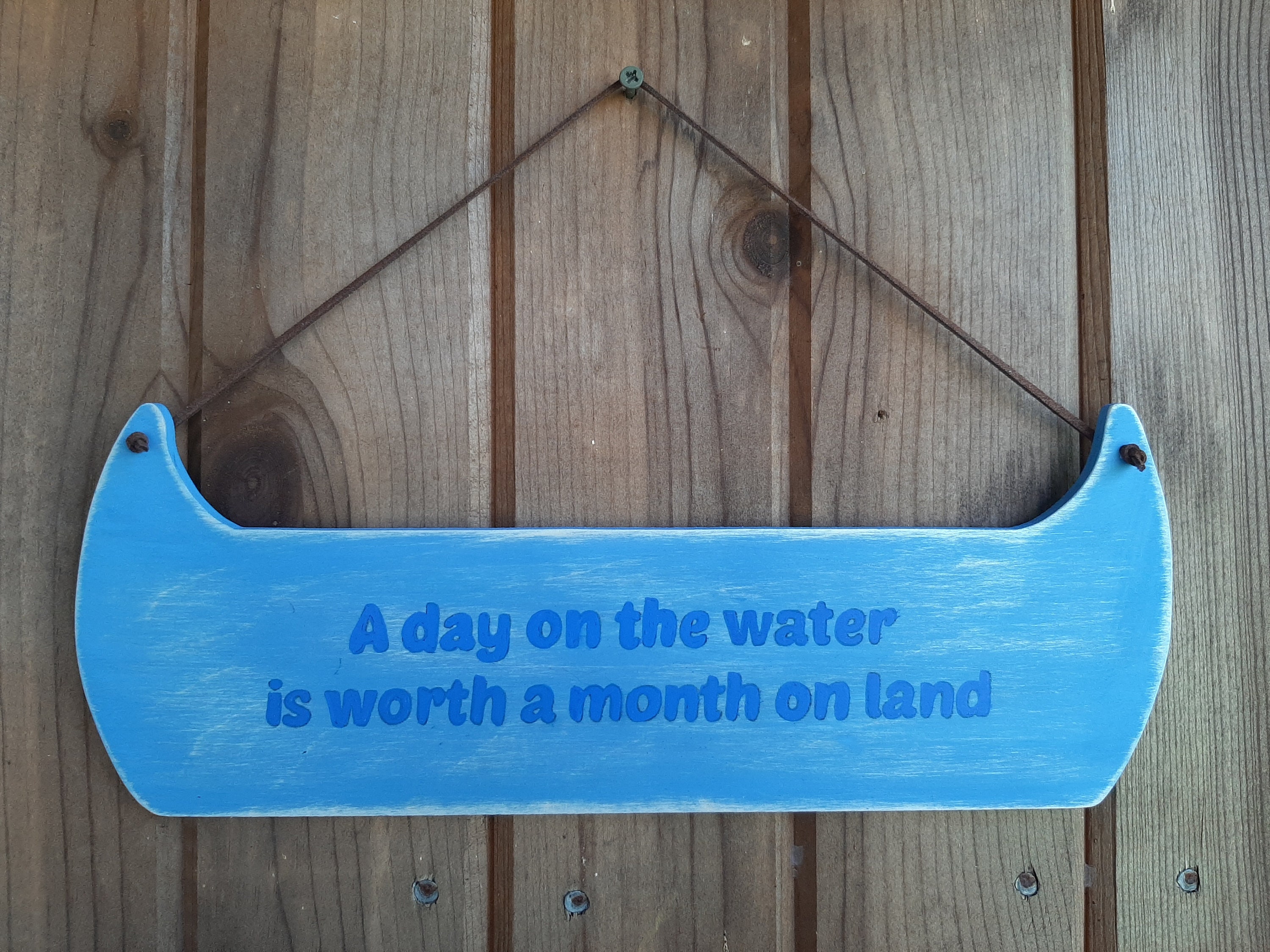 Canoe Wall Hanging Hand Painted Wood Canoe Decor Fisherman Etsy