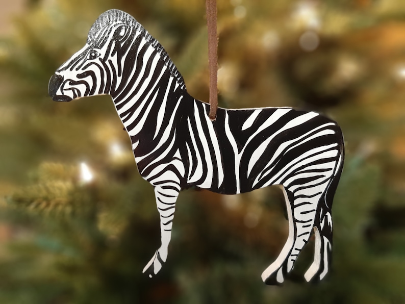 Zebra Ornament Zebra Christmas Ornament Zebra Decor Zebra Etsy