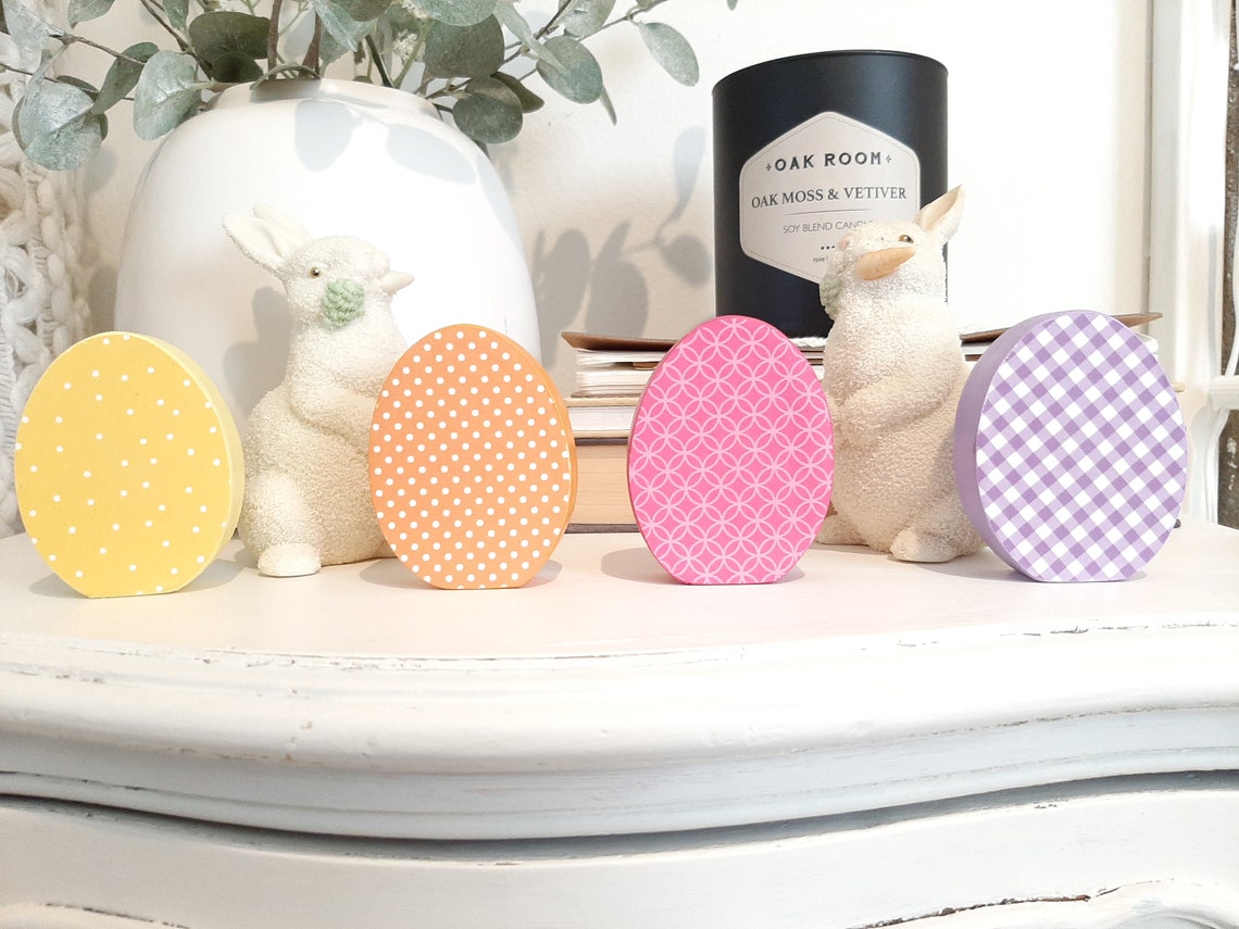 Set of 4 Decoupaged Wood Easter Eggs Wood Easter Eggs Easter Etsy