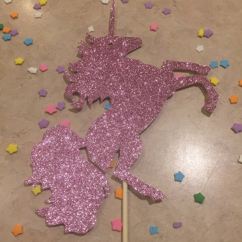 Unicorn cake or cupcake toppers image 1