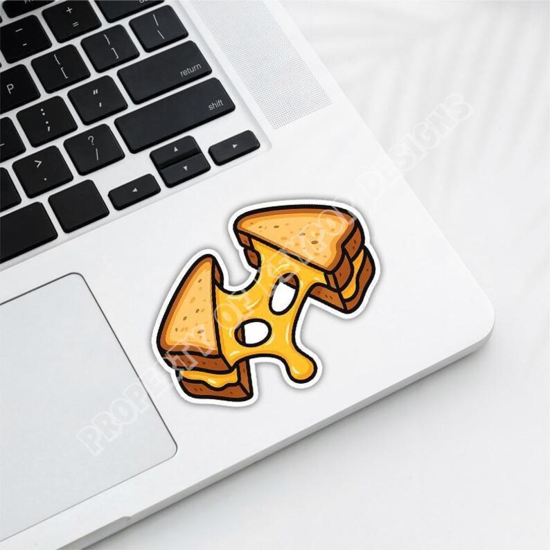 Grilled Cheese Waterproof Sticker, Glossy, Vinyl Sticker, Funny ...