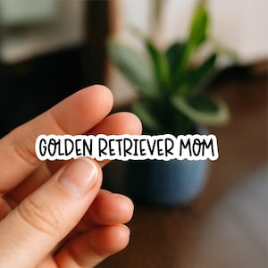 Golden Retriever Mom Sticker – Cute Waterproof Dog Mom Decal for Car, Laptop, Tumbler | Golden Gift for Dog Lovers & Pet Parents