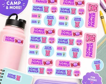 Personalized Name Labels for Kids, Dishwasher Safe School Stickers, Daycare Labels, Camp Labels, Custom Vinyl Name Stickers