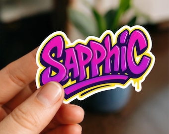 Sapphic Sticker, Funny Stickers, Laptop Stickers, Bottle Decals, Kindle stickers, WLW, Sapphic stickers, Pride stickers, queer