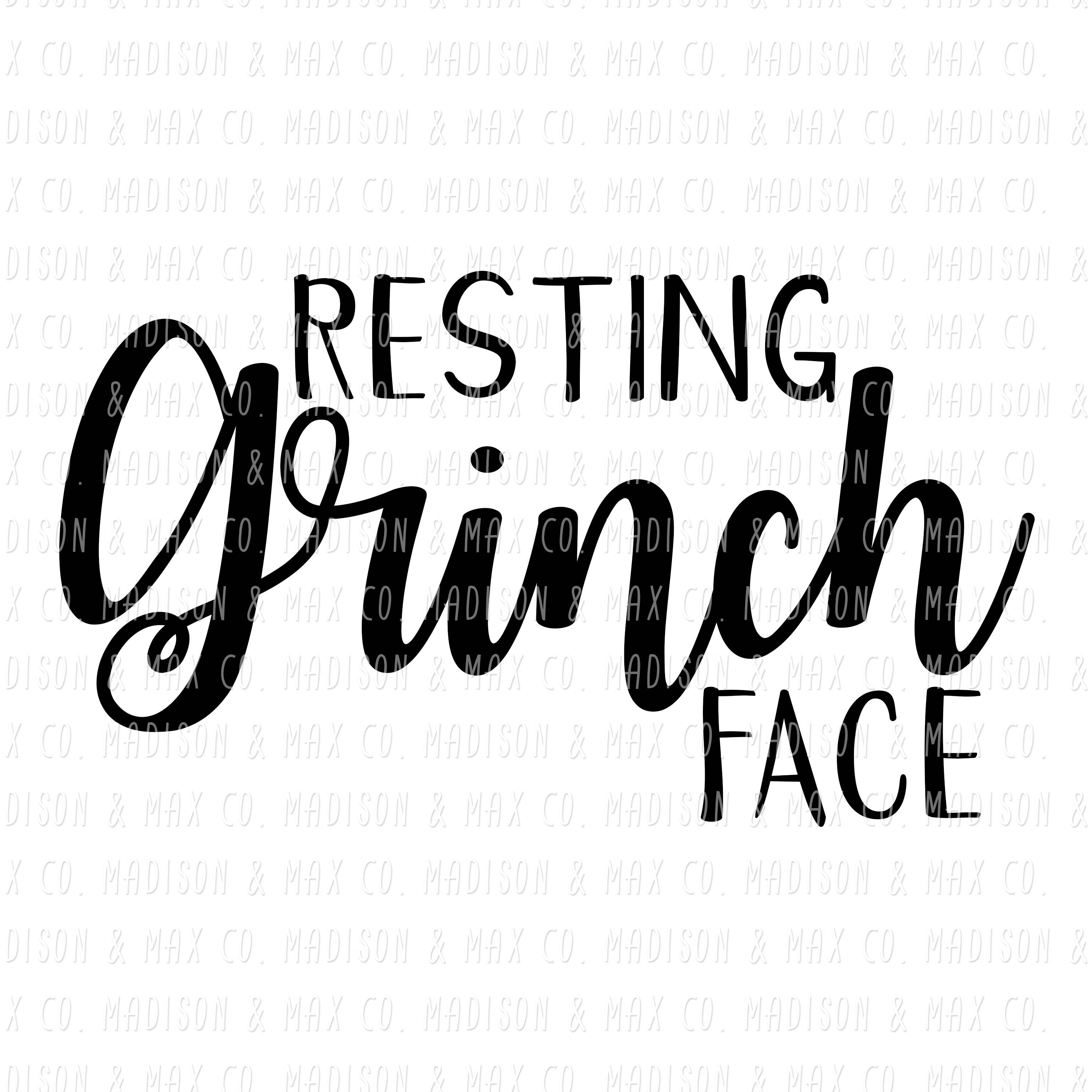 Download Resting Grinch Face SVG DXF Christmas Christmas Decal xmas ...