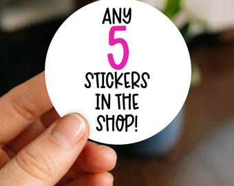 Any 5 Stickers in the Shop Waterproof Sticker, Glossy Funny Stickers, Laptop Stickers, Water Bottle Decals, Kindle stickers, friend gift