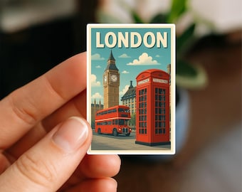 London England Waterproof Sticker, Decal for Suitcase, Kindle, Laptop, Sticker, Travel, Jet Set Stickers, Postcard Sticker, Travel Sticker