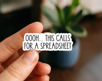 Ooh this calls for a Spreadsheet Waterproof Sticker, Math Water Bottle, Math Laptop Sticker, decals, Math Stickers, Office Stickers, Data
