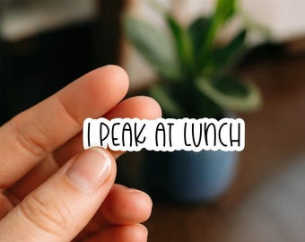 I Peak At Lunch Sticker, Glossy, Vinyl Sticker, Funny Stickers, Laptop Stickers, Decals, Friend Gift, Shark Lover, Funny Gift, lunch, office