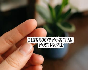 Me gustan más los libros que las personas / Pegatinas para Kindle / Regalo para amantes de los libros / Decoración para lectores electrónicos / Pegatinas de lectura / Bibliófilo / Ambiente literario