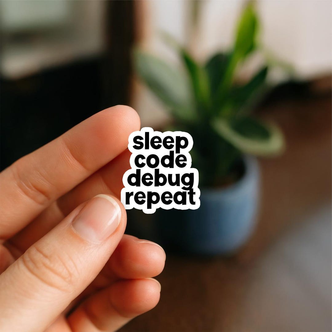 Sleep Code Debug Repair Sticker, Funny IT Sticker | Coding Humor ...