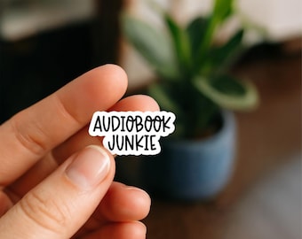 Audiobook Junkie Sticker: Waterproof Vinyl Decal