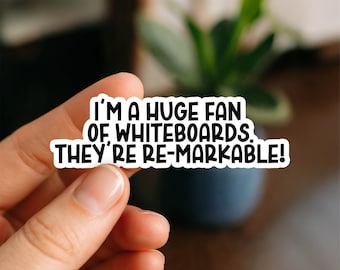 Re-Markable Whiteboard Fan Sticker: Funny Math Teacher Pun
