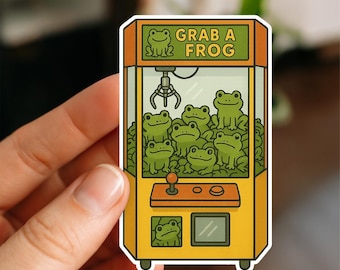Grab A Frog Waterproof Sticker, Vinyl Sticker, Funny Stickers, Laptop Stickers, sloth stickers, Kindle stickers, frog sticker, slaps