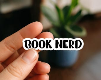 Book Nerd Sticker – Cute Book Lover Reading Sticker, Aesthetic Bookworm Waterproof Laptop Sticker, Water Bottle, Tumbler, Kindle, Planner