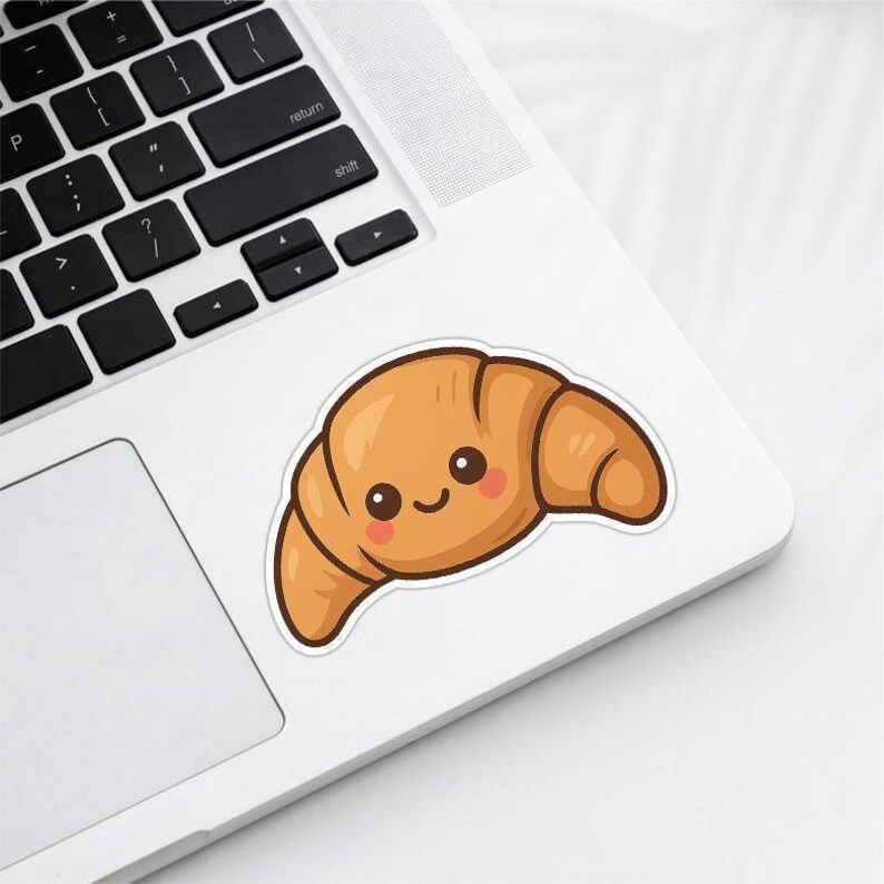 Cute Croissant Sticker, Glossy Waterproof Vinyl Decal image 3