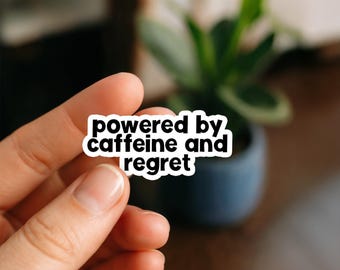 Powered by Caffeine Sticker, Funny Engineering Stickers for Engineers, STEM Students, Tech Nerds, Robotics Fans, Coders & Future Engineers