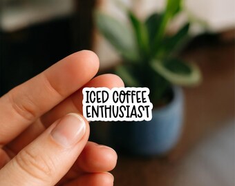 Iced Coffee Enthusiast Sticker: Waterproof Vinyl Decal for Laptops