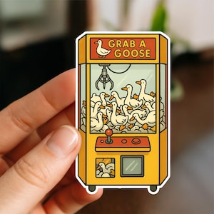 Grab A Goose Waterproof Sticker, Vinyl Sticker, Funny Stickers, Laptop Stickers, sloth stickers, Kindle stickers, frog sticker, slaps