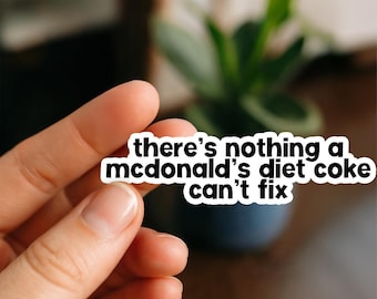 McDonalds Diet Coke Waterproof Sticker, Glossy, Vinyl Sticker, Funny Stickers, Laptop Stickers, Water Bottle Decals, McDonalds Gift, kindle
