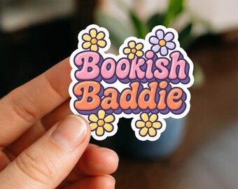 Bookish Baddie Sticker, Cute BookTok Kindle Sticker, Aesthetic Book Lover Gift, Funny Bookworm Laptop & Water Bottle Decal