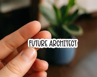 Pegatina Futuro Arquitecto – Pegatina motivacional para estudiantes de arquitectura, diseñadores, portátiles, botellas de agua y cuadernos.