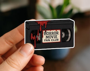 Horror Movie Fan Club Sticker from Waterproof Sticker, Glossy, Vinyl Sticker, Funny Stickers, Laptop Stickers, spooky, horror, kindle