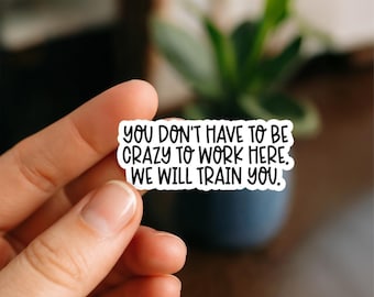 We will Train You Funny Work Sticker – Office Humor for Laptops, Water Bottles, Notebooks & More, Office sticker, coworker gift