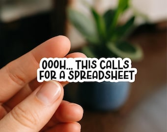 Ooh this calls for a Spreadsheet Waterproof Sticker, Math Water Bottle, Math Laptop Sticker, decals, Math Stickers, Office Sticker, Data