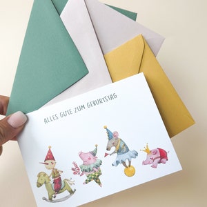 Alles Gute zum Geburtstag Klappkarte Tierparade Kindergeburtstag Postkarte Kinder Postkarte Geburtstag Geburtstagskarte Geburtstagsgeschenk