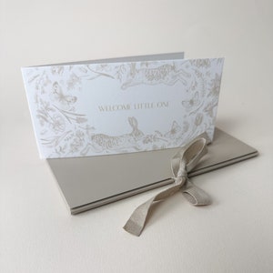 Klappkarte zur Geburt "Welcome little one" Karte Baby Geburtskarte Babykarte Glückwunschkarte Postkarte Geburt Hallo Baby
