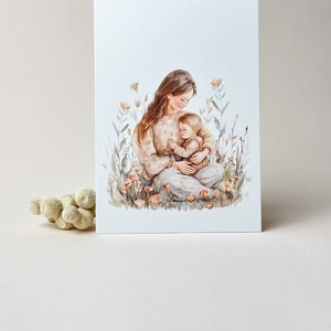 Mutter-Kind-Karte, Karte für Mutter, Beste Mama, Mama Liebe, Danke sagen Karte, Geschenk zum Muttertag, Geschenk Geburt, Mutter Sohn