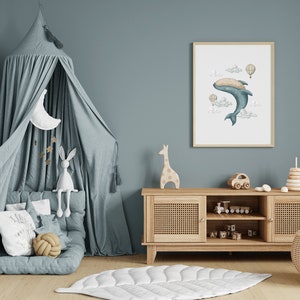 Kinderzimmer Poster Wal Poster Meerestiere Wal A4 A3 Kinderposter Kinderzimmer Poster Baby Geschenk Mädchen Geschenk Junge Tierposter