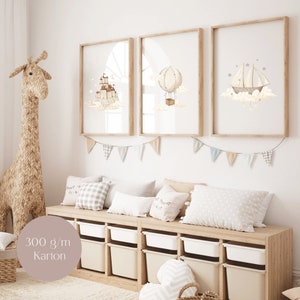 Poster Children's Room Set of 3 A4/A3 Stars Baby Room Boho Nursery for Girls Children Baby Gift Birthday Wall Pictures