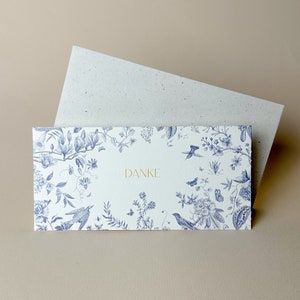 Danke Karte blauem mit floralen Muster
