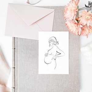 Schwangerschaftskarte, Schwangere Frau Grußkarte, Postkarte Schwangerschaftsverkündung