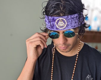Mystic Eye Headband| Third Eye Reflective| Psychedelic Headband| Men&#39;s Headband | Men&#39;s Festival Hair Wrap|