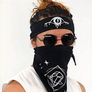 Reflective Dripping Eye Headband: Psychedelic Rave Festival Accessory