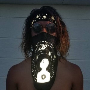Reflective Space Headband: Psychedelic Rave Festival Accessory