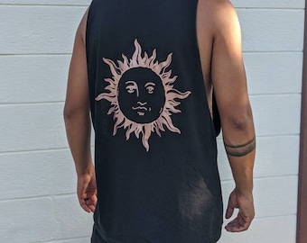 Mystic Sun Cut Off| That Electric Touch Graphic Shirt | Men&#39;s Rave Cut Off|