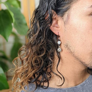 Men&#39;s Yin Yang Earring| Boho Hippy Men&#39;s Single Earring| Yin Yang Earring for Men| Trippy Dangle Earring